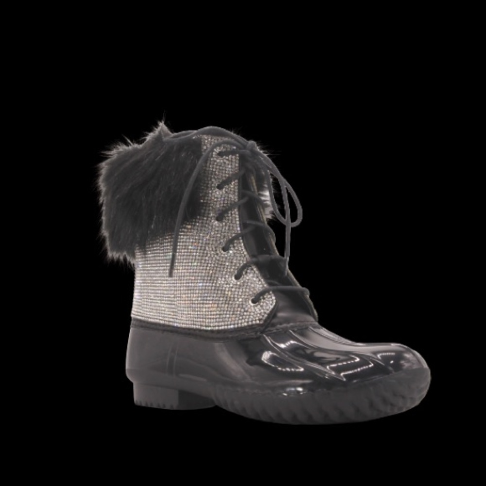 Rhinestone Rain Booties/Boots Black - Picture 1 of 1